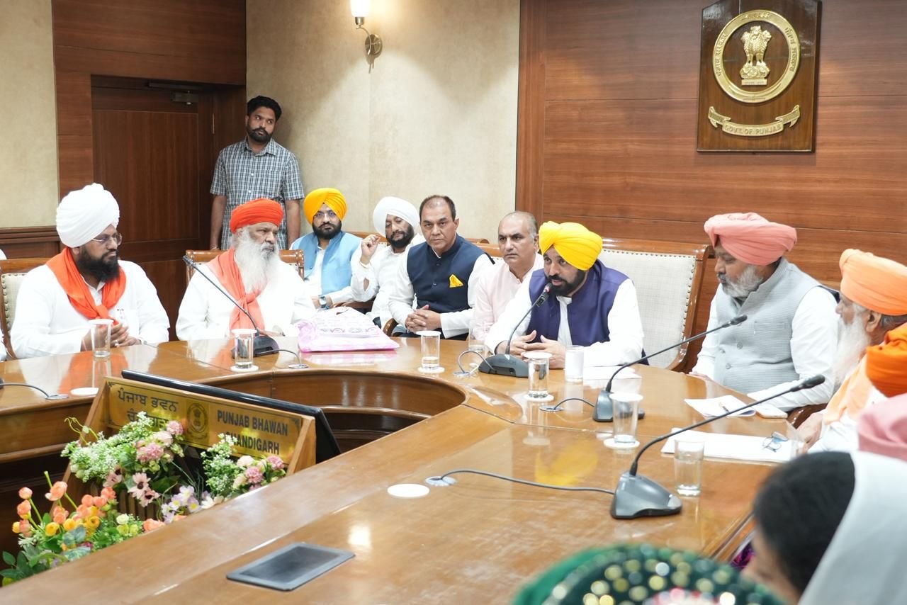 Punjab CM Bhagwant Mann meeting Sant Samaj for Guru Ravidass Ji Parkash Purab preparations