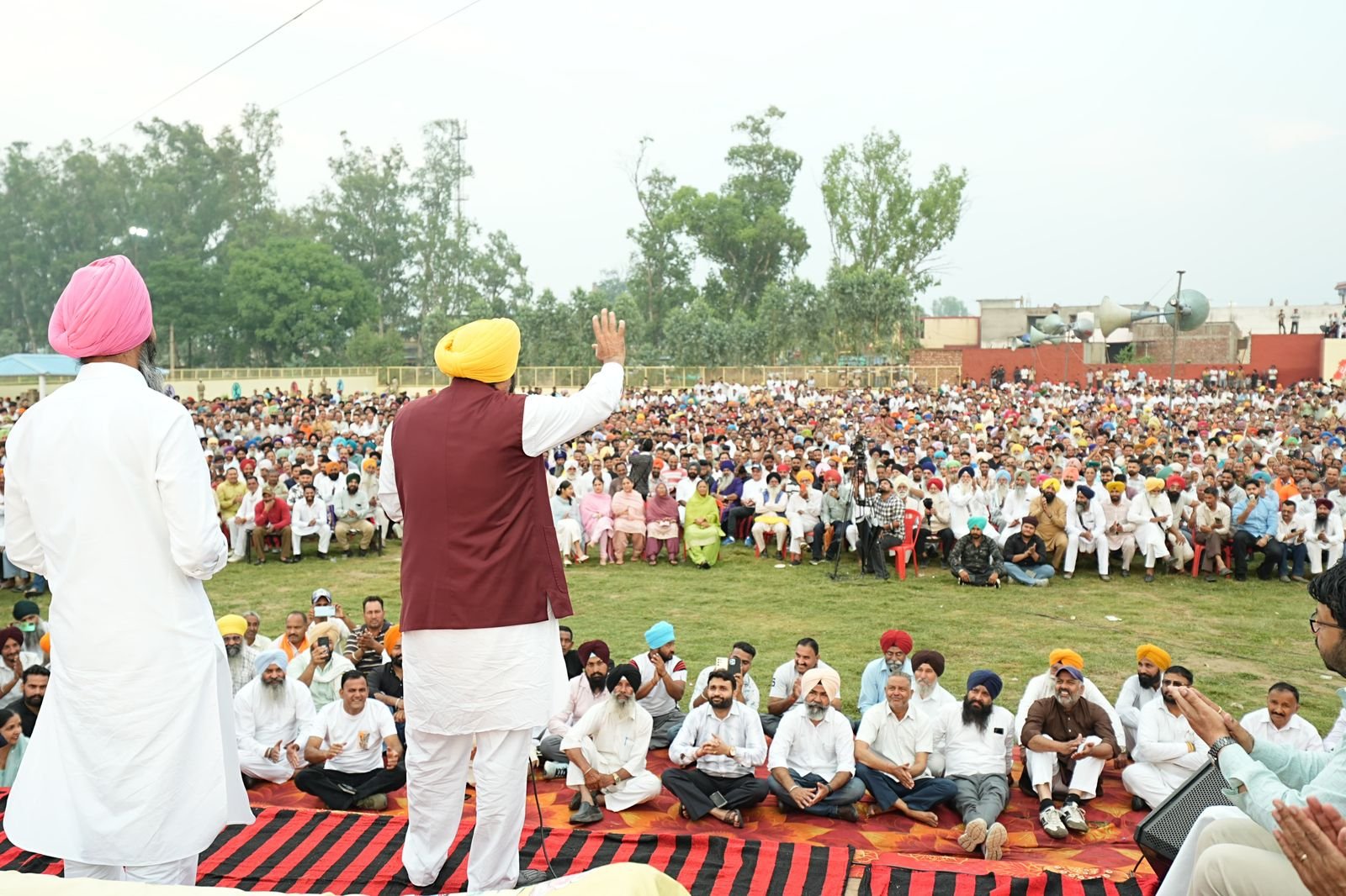Punjab Chief Minister Bhagwant Mann addressing people during Lok Milni in Dasuya